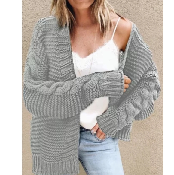 🔥Last one💕HP💕New boutique chunky open front Cardigan - Picture 2 of 10